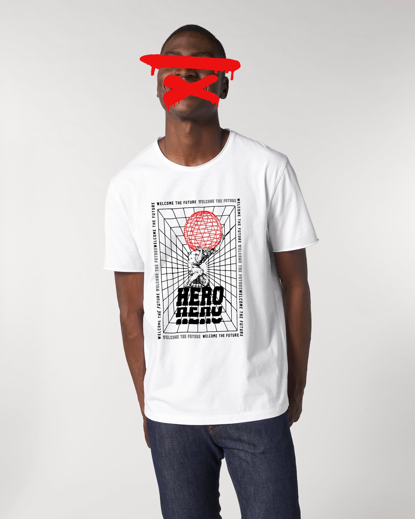 "Future Hero" - Unisex Raw Edges T-shirt