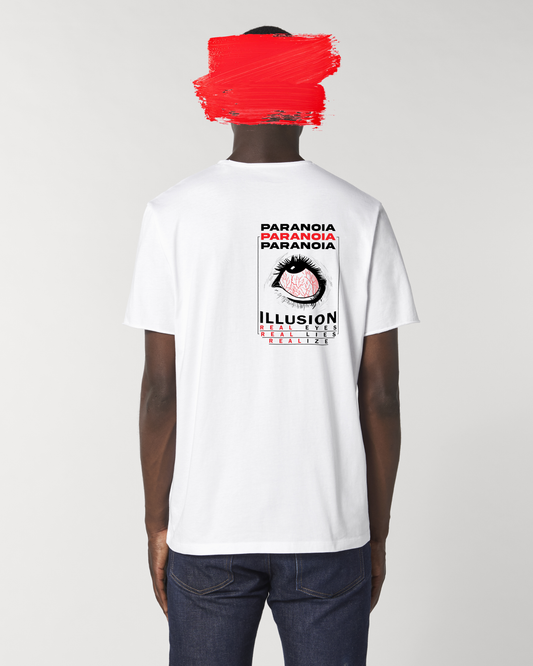 "Optical Illusion" - Unisex Raw Edges T-shirt